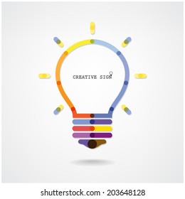 Creative light bulb Idea concept background, design for poster flyer cover brochure ,business idea ,abstract background.vector illustration