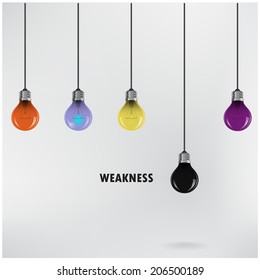 Creative light bulb Idea concept background,difference concept .Vector illustration