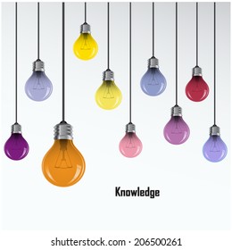 Creative light bulb Idea concept background ,design for poster flyer cover brochure ,business idea ,abstract background.vector illustration
