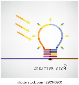 Creative light bulb Idea concept background ,design for poster flyer cover brochure ,business idea ,abstract background.vector illustration