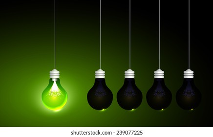 Creative light bulb Idea concept background, design for poster flyer cover brochure ,business idea ,abstract background.vector illustration 