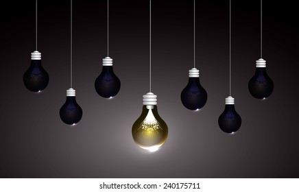 Creative light bulb Idea concept background, design for poster flyer cover brochure ,business idea ,abstract background.vector illustration