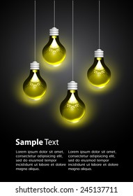 Creative light bulb Idea concept background, design for poster flyer cover brochure ,business idea ,abstract background.vector illustration. text box