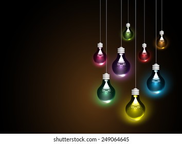 Creative light bulb Idea concept background, design for poster flyer cover brochure ,business idea ,abstract background.vector illustration. text box
