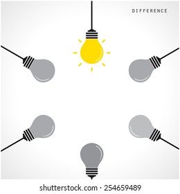 Creative light bulb Idea concept banner background. Different banner concept .Vector illustration