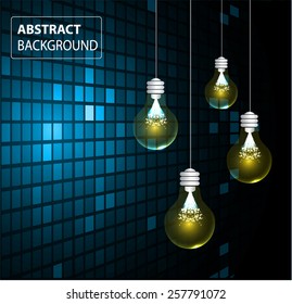 Creative light bulb Idea concept background, design for poster flyer cover brochure ,business idea ,abstract background.vector illustration. text box. card. label. Table, Mosaic