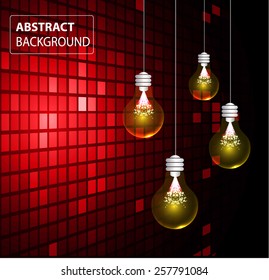Creative light bulb Idea concept background, design for poster flyer cover brochure ,business idea ,abstract background.vector illustration. text box. card. label. Table, Mosaic