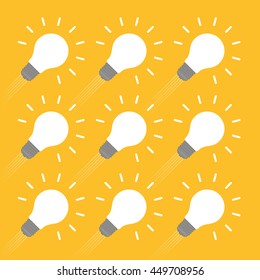 Creative light bulb idea concept on yellow background
