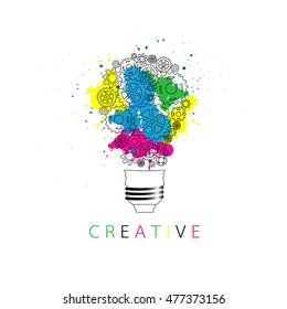 Creative light bulb Idea concept background design