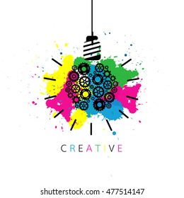 Creative light bulb Idea concept background design