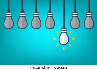 Creative light bulb idea concept sign.Vector illustration