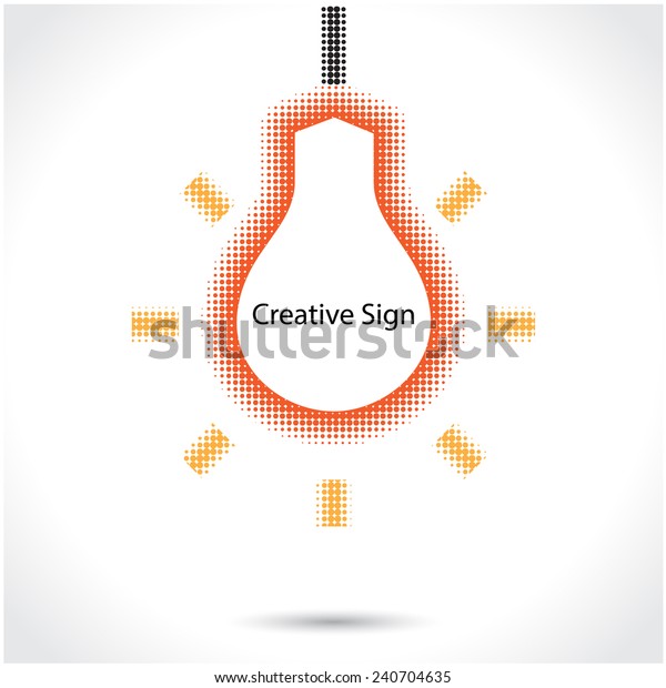 Creative light bulb idea concept sign,\
halftone style.Vector\
illustration