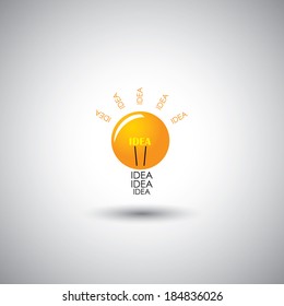 creative light bulb idea icon - concept vector graphic. This illustration can be used for poster , flyer cover , brochure , business idea , abstract background
