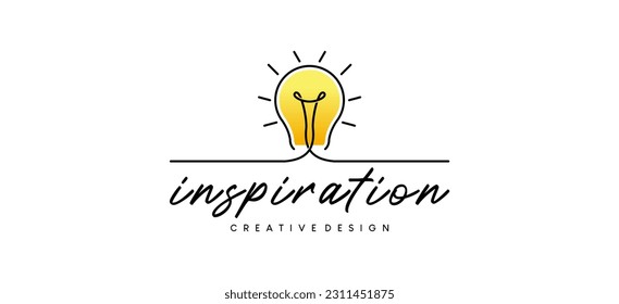 Creative light bulb idea logo template for technology design, inspiration, creativity, innovation