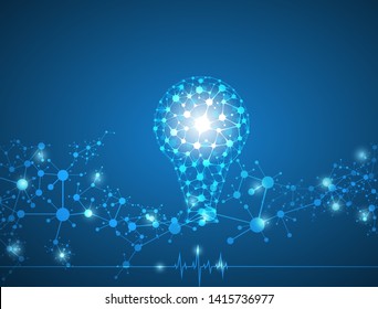  Creative light bulb idea medical DNA with chemistry and science icon education concept