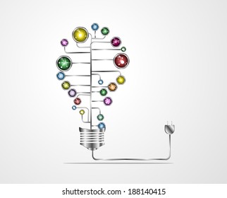 Creative light bulb idea medical DNA with chemistry and science icon education concept, Vector illustration eps10 