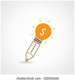 Creative light bulb Idea and pencil concept background design for poster flyer cover brochure ,business idea ,abstract background.vector illustration contains gradient mesh