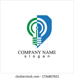 Creative light bulb isolated vector abstract logo icon vector element design template
