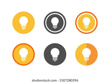 Creative light bulb lamp logo icon set - Vector