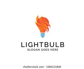 Creative light bulb lamp logo. Modern icon vector graphic