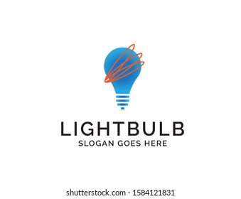 Creative light bulb lamp logo. Modern icon vector graphic