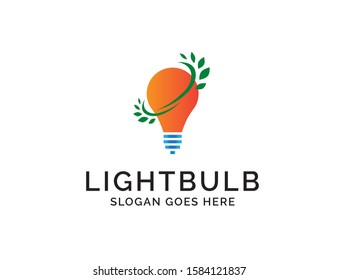 Creative light bulb lamp logo. Modern icon vector graphic
