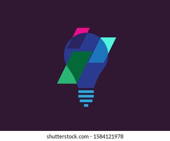 Creative light bulb lamp logo. Modern icon vector graphic