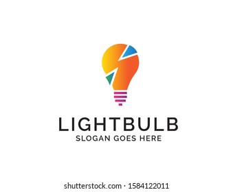 Creative light bulb lamp logo. Modern icon vector graphic