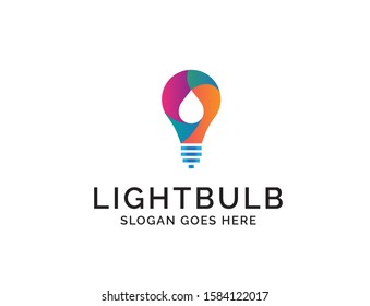 Creative light bulb lamp logo. Modern icon vector graphic