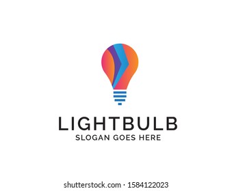 Creative light bulb lamp logo. Modern icon vector graphic