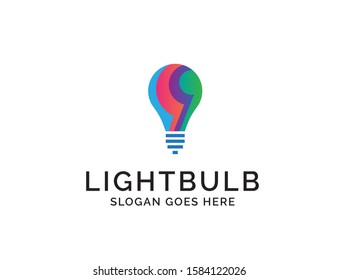 Creative light bulb lamp logo. Modern icon vector graphic