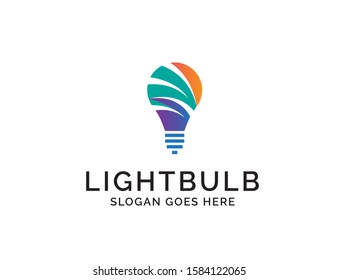 Creative light bulb lamp logo. Modern icon vector graphic
