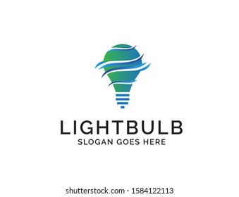 Creative light bulb lamp logo. Modern icon vector graphic