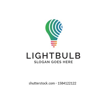 Creative light bulb lamp logo. Modern icon vector graphic