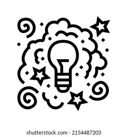creative light bulb line icon vector. creative light bulb sign. isolated contour symbol black illustration