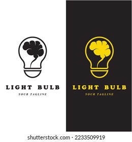 creative light bulb logo and vector with slogan template