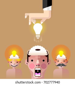 Creative light bulb with people brain idea