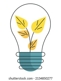 creative light bulb with plant