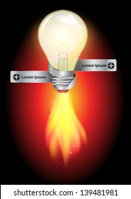 Creative light bulb power of business success concept idea, Vector illustration template design