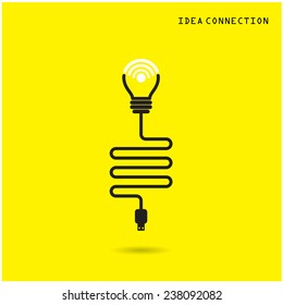 Creative light bulb with wifi connection icons for business or commercial use. Vector illustration