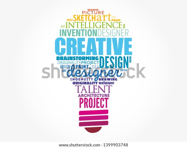 Creative Light Bulb Word Cloud Creative Stock Vector (Royalty Free ...