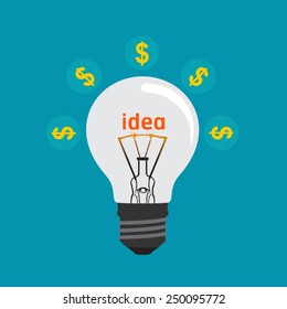 Creative light bulb.Idea concept-Vector illustration 