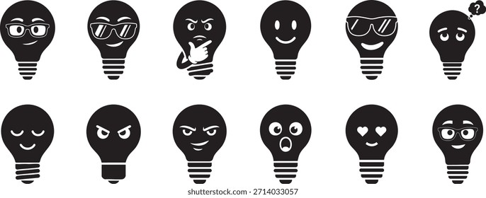 Icono de estilo Emoji de luz creativa – Idea y Vector de Inspiración