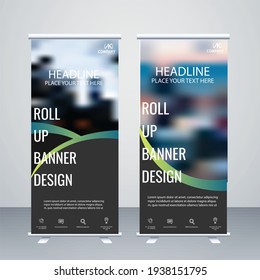 Diseño de rollo vectorial de color verde claro creativo, negro y verde oscuro