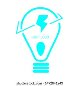 Creative light logo. With a beautiful blue color and white background, logo, design, creative