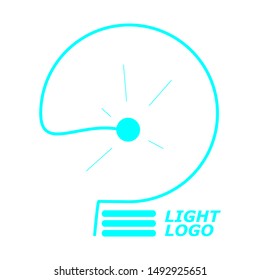 Creative light logo. With a beautiful blue color and white background, logo, design, creative