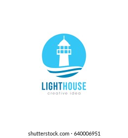 Creative Lighthouse Concept Logo Design Template