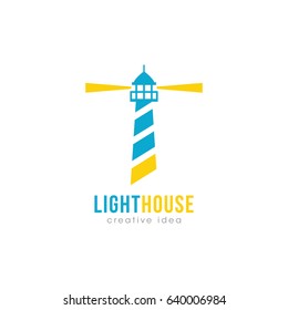 Creative Lighthouse Concept Logo Design Template