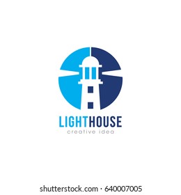 Creative Lighthouse Concept Logo Design Template