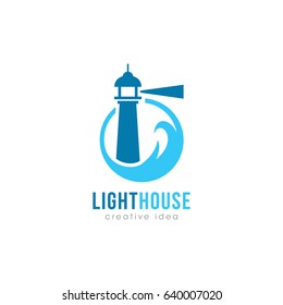 Creative Lighthouse Concept Logo Design Template